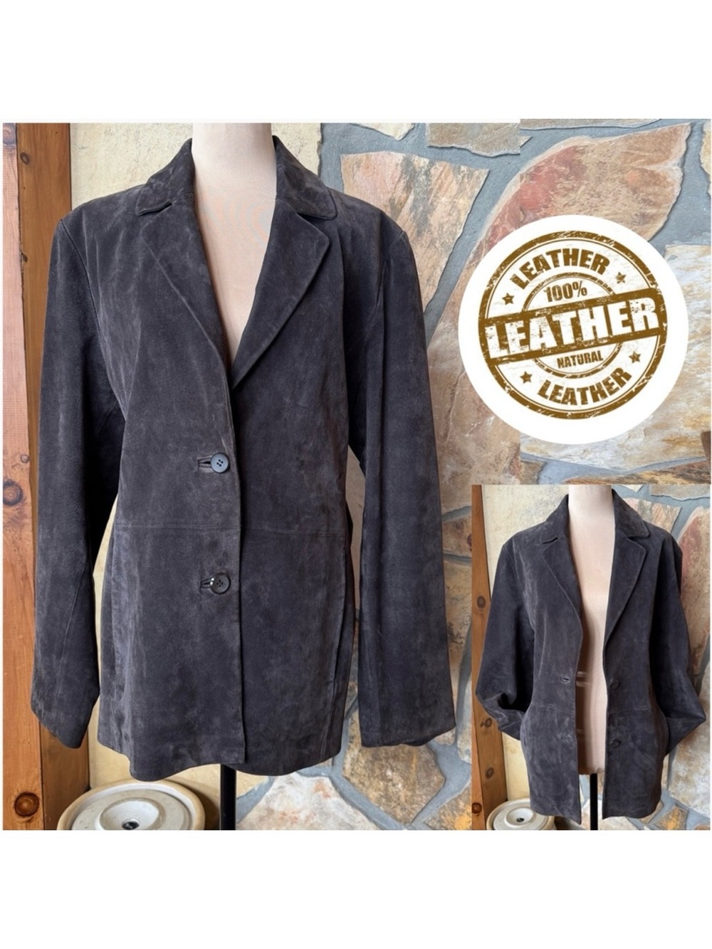 Siena Leather Women's Jacket Dark Brown Suede Pockets Lined (16)
